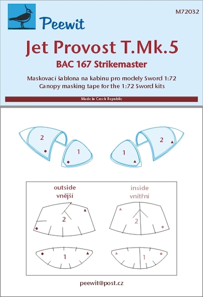 Jet Provost MK5, Strikemaster Canopy masking (Sword Models) M72032
