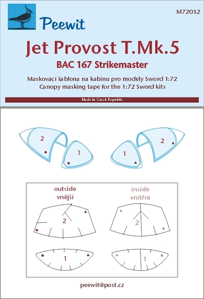 Jet Provost MK5, Strikemaster Canopy masking (Sword  Models)  M72032