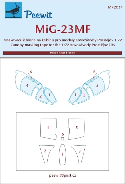 Mikoyan MiG23MF Flogger Canopy masking (RV-C and KP) M72034