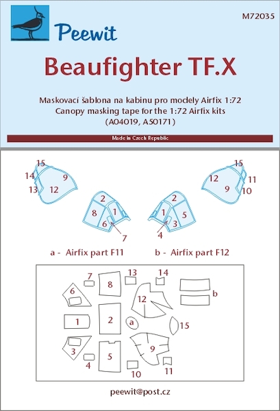 Beaufighter TFX Canopy masking (Airfix)  M72035