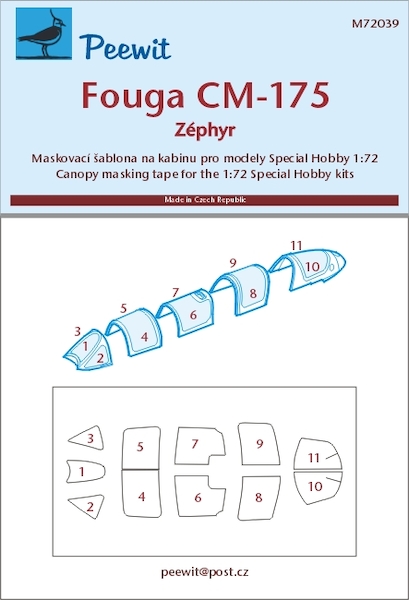 Fouga CM175 Zephyr Canopy Mask (Special Hobby)  M72039
