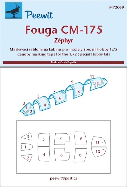 Fouga CM175 Zephyr Canopy Mask (Special Hobby) M72039