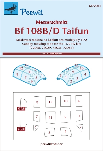 Messerschmitt BF108B/D Taifun Canopy Mask (Fly) M72041