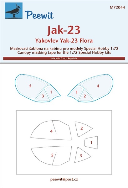 Yakovlev Yak23 Flora Canopy Mask (Special Hobby) M72044