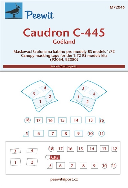 Caudron C445 Goeland Canopy Mask (RS Models)  M72045