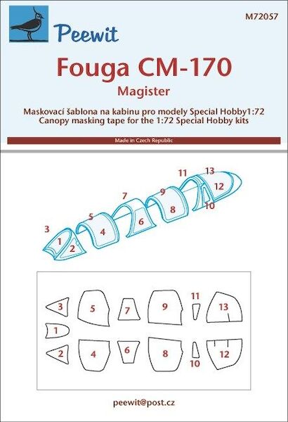 Fouga CM-170 Magister Cockpit Masking (Special Hobby) M72057