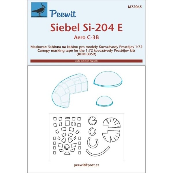 Siebel Si204E/Aero C3B Cockpit, cabin window and turret Masking (KP) M72065