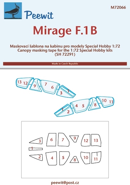 Mirage F.1B Cockpit Masking (Special Hobby)  M72066