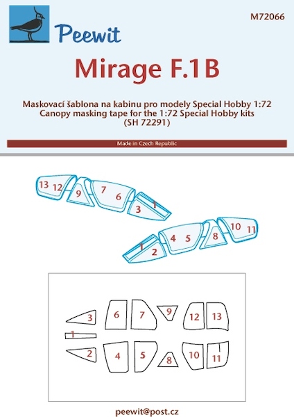 Mirage F.1B Cockpit Masking (Special Hobby) M72066
