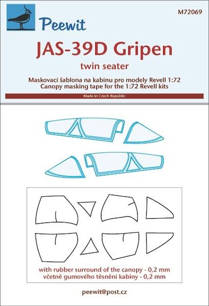 SAAB JAS-39D Gripen twin seater Cockpit Mask (Revell) M72069
