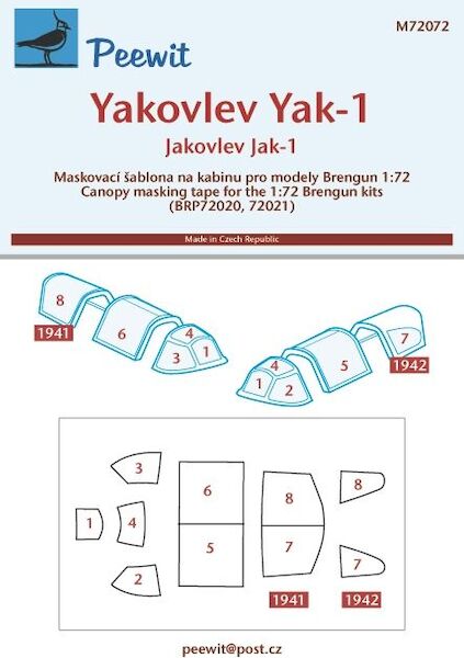 Yakovlev Yak1 Cockpit Mask (Brengun)  M72072