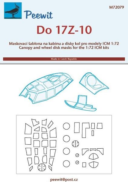 Dornier Do17Z-10 Cockpit and Wheel Mask (ICM)  M72079