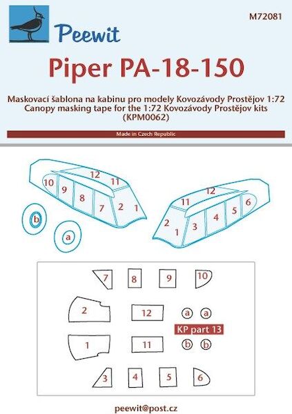 Piper Pa18-150 Super Cub Canopy wheel Mask (KP)  M72081