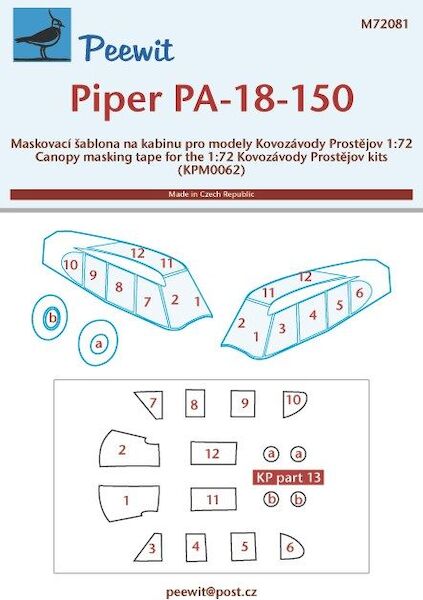 Piper Pa18-150 Super Cub Canopy wheel Mask (KP) M72081