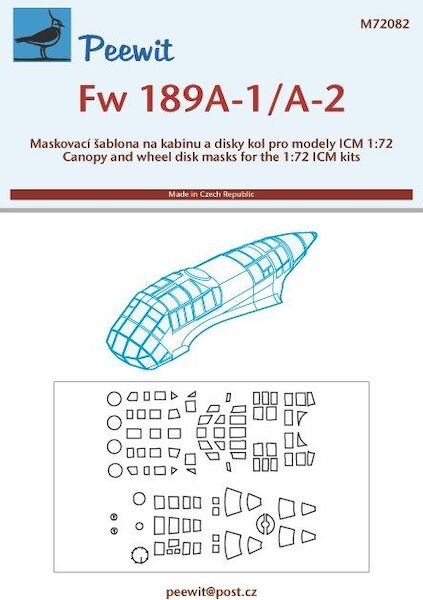 Focke Wulf Fw189A-1/A-2 Cockpit and Wheel Mask (ICM) M72082