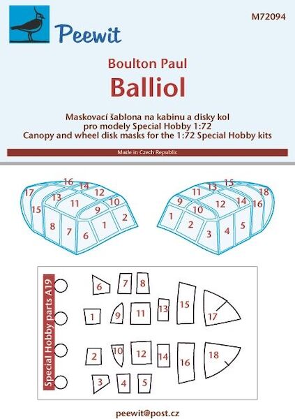 Boulton Paul Balliol Canopy masking (Special Hobby)  M72094