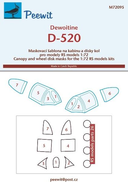 Dewoitine D-520 Canopy and wheel disc masking (RS models) M72095