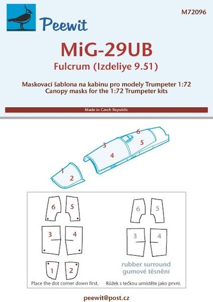 Mikoyan MiG29UB Fulcrum Canopy masking (Trumpeter)  M72096