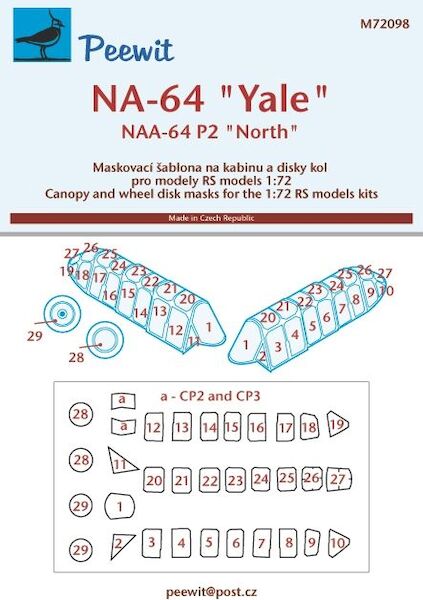 North American NA-64 Yale, NAA-64 P-2 Canopy masking (RS models) M72098