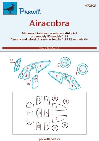 Bell P39 Airacobra Canopy masking (RS Models) M72105