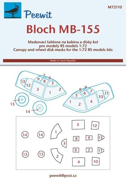 Bloch MB155 canopy masking (RS Models) M72110