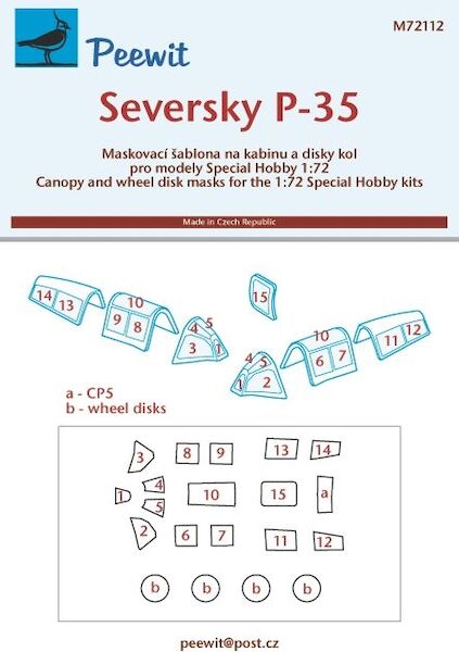Seversky P35 canopy masking (MPM/Special hobby)  M72112