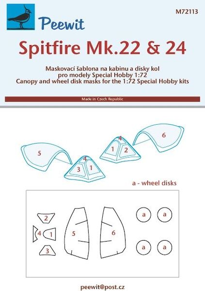 Spitfire Mk22 & 24 canopy masking (Special Hobby) M72113