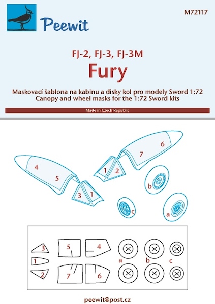 North American FJ2, FJ3, FJ3M Fury canopy masking (Sword)  M72117