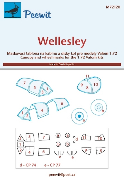 Vickers Wellesley canopy masking (Valom)  M72120
