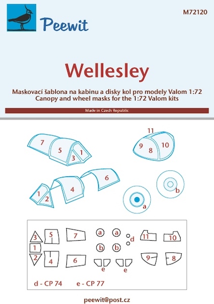 Vickers Wellesley canopy masking (Valom) M72120