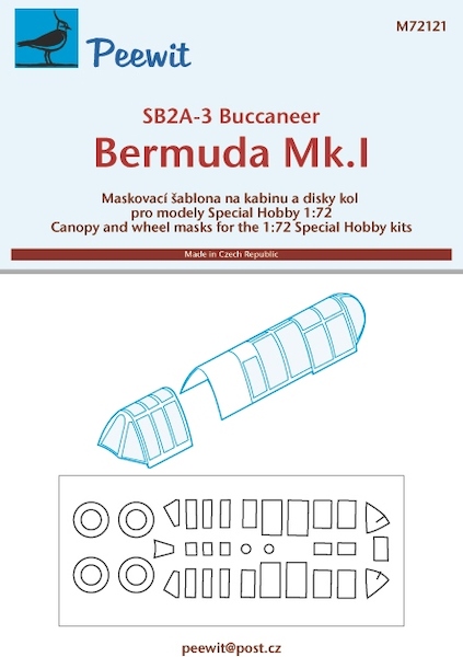 Brewster Bermuda/Bucanneer canopy masking (Special Hobby)  M72121