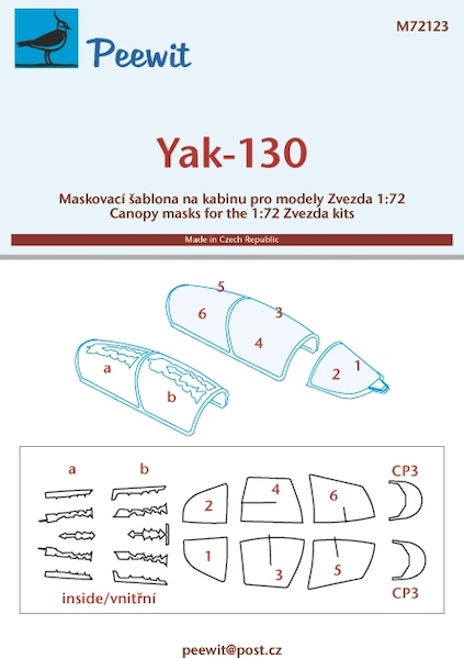 Yakovlev Yak-130 canopy masking (Zvezda)  M72123