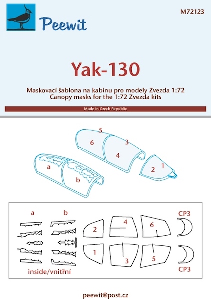 Yakovlev Yak-130 canopy masking (Zvezda) M72123