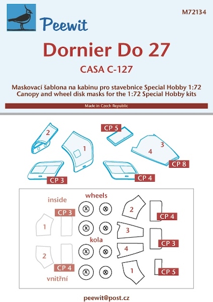 Dornier Do27 canopy and wheel masking (Special Hobby) M72134