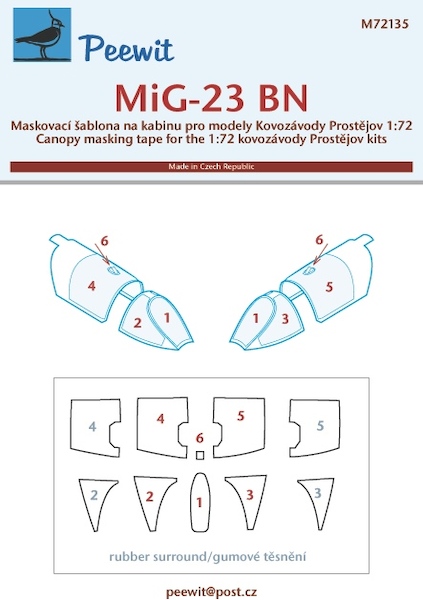 Mikoyan MiG23BN Flogger canopy and wheel masking (KP)  M72135