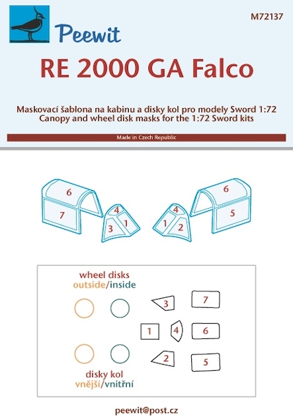 Regianne Re2000GA Falco canopy and wheel masking (KP)  M72137