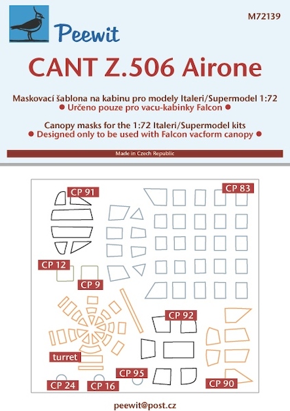 CANT Z506 Airone Glasshouse masking (for Falcon aftermarket) M72139