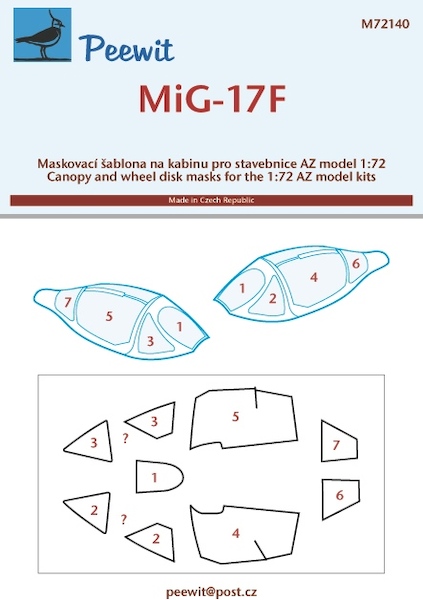 Mikoyan MiG17F Canopy masking (AZ)  M72140