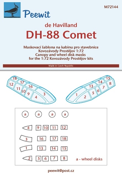 De Havilland DH88 Comet Canopy and wheel disc masking (KP)  M72144