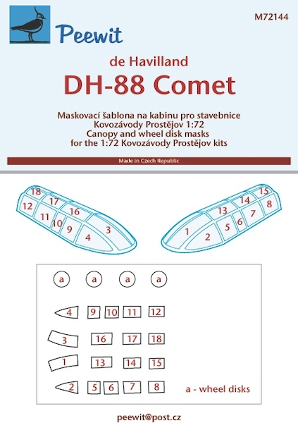 De Havilland DH88 Comet Canopy and wheel disc masking (KP) M72144