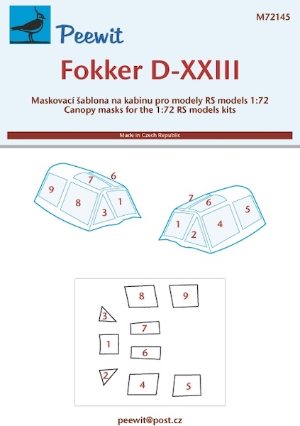 Fokker DXXIII Canopy  masking (RS)  M72145