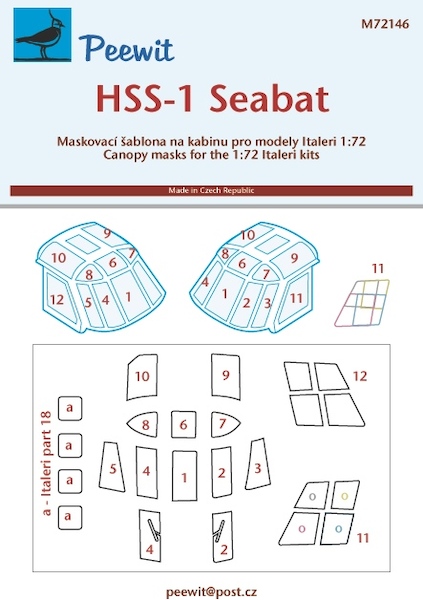 Sikorsky HSS-1 /  UH34 Seabat Canopy masking (Italeri)  M72146