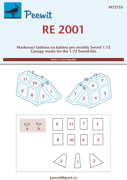 Reggiane Re2001 canopy masking (Sword) M72155