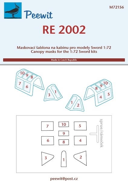 Reggiane Re2002  canopy  masking (Sword)  M72156