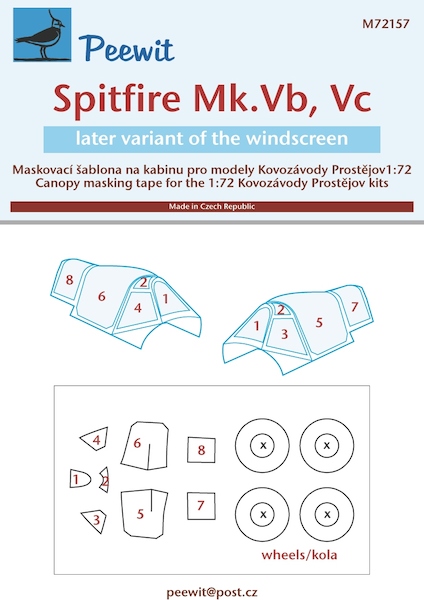 Spitfire MKVb/Vc canopy and wheels masking (KP) M72157