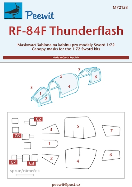 Republic RF84F Thunderflash canopy and camera window masking (Sword) M72158