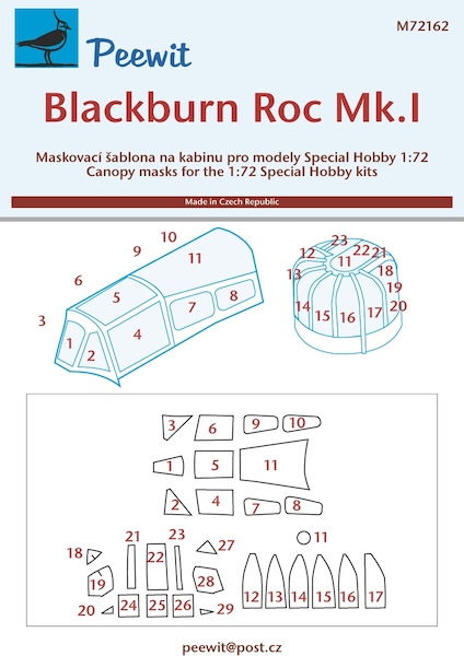 Blackburn Roc Canopy and Turret masking (Special Hobby)  M72162