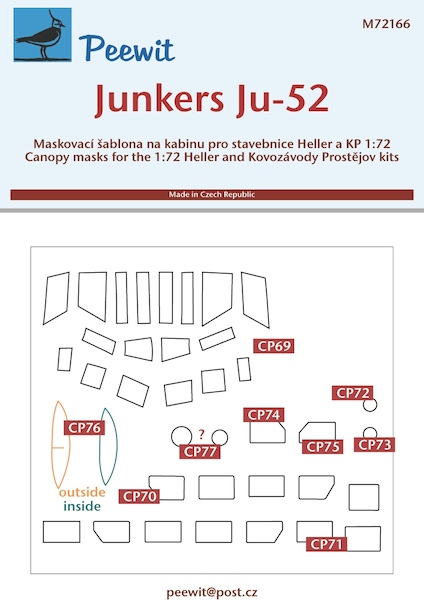 Junkers Ju52 Canopy masking (Heller / KP)  M72166