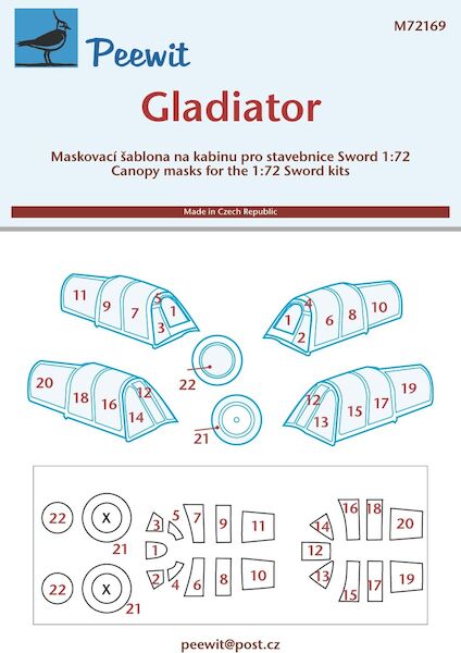 Gloster Gladiator Canopy and wheel masking (Sword)  M72169
