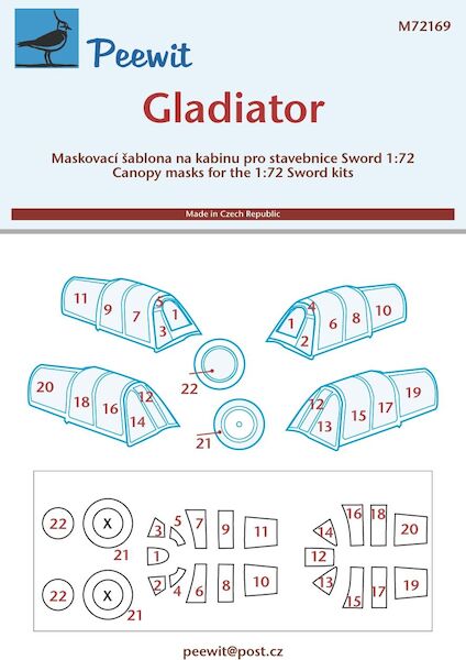 Gloster Gladiator Canopy and wheel masking (Sword) M72169